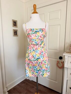 Colorful Floral Jenna Cut Out Summer Mini Dress